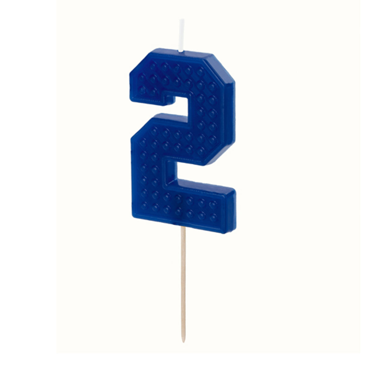 1 taartkaars - cijfer 2 - blauw