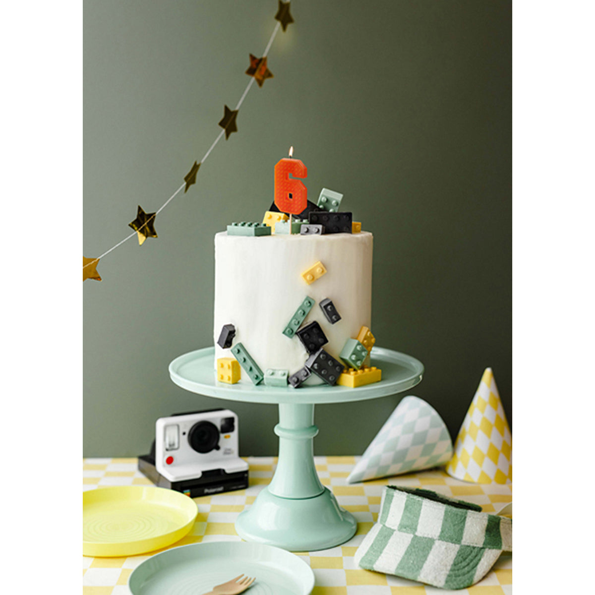 1 bougie d'anniversaire - Chiffre 6 - rouge