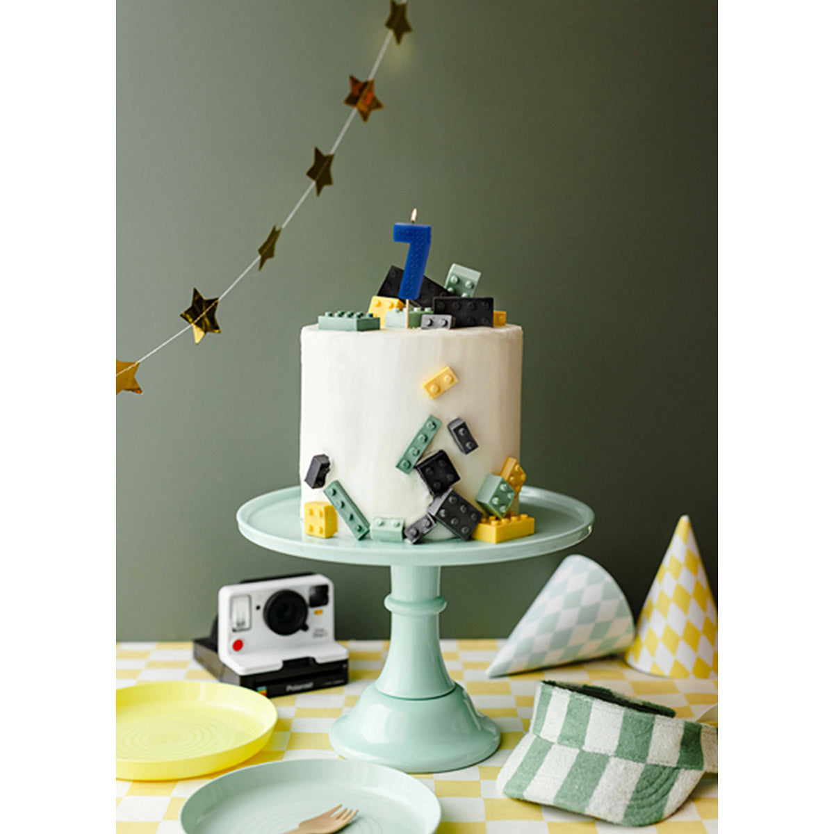 1 Bougie d'anniversaire - Chiffre 7 - bleu