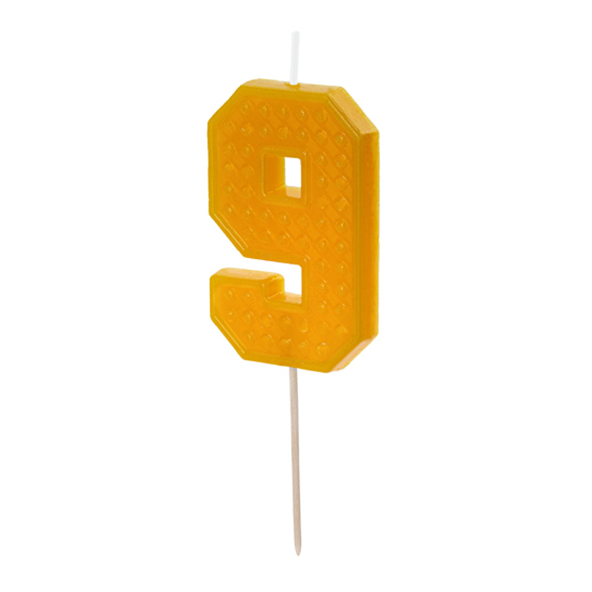 1 bougie d'anniversaire - Chiffre 9 - jaune