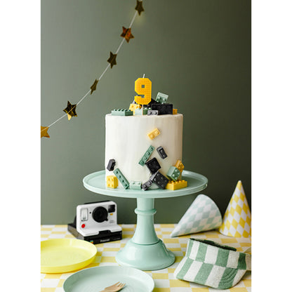 1 bougie d'anniversaire - Chiffre 9 - jaune