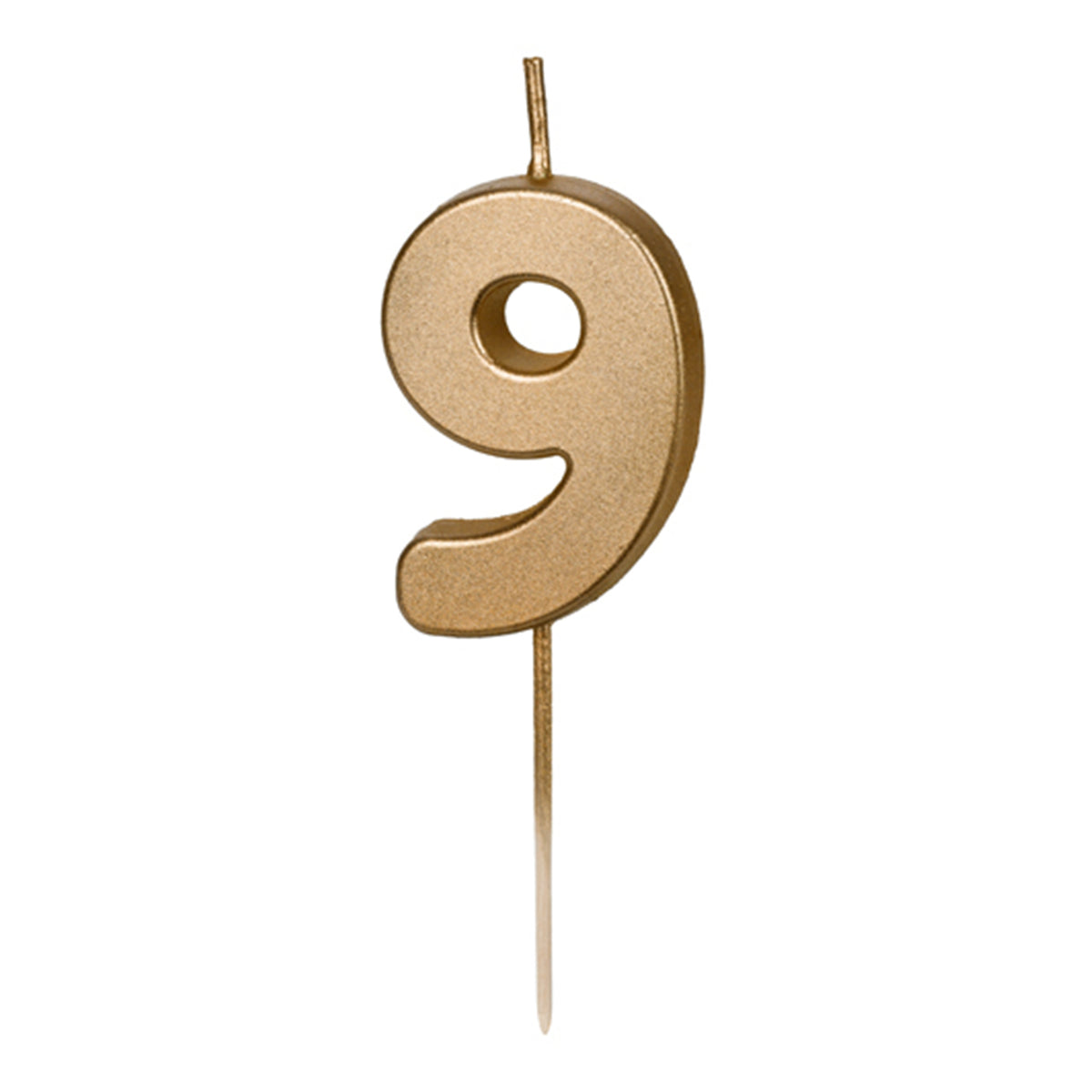 1 bougie chiffre 9 or