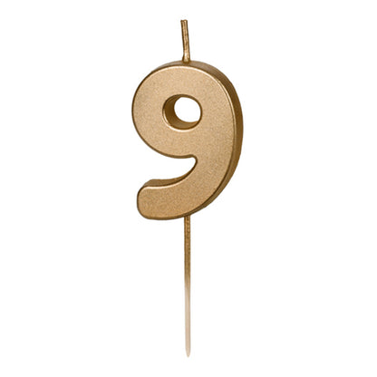 1 bougie chiffre 9 or