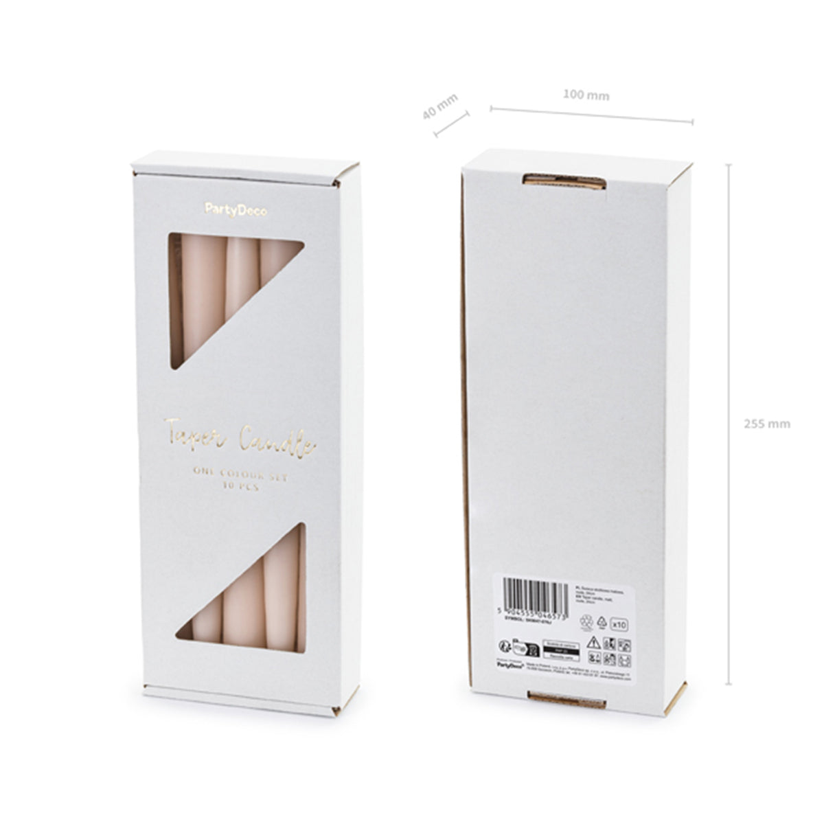 10 bougies coniques - nude