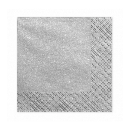 20 serviettes Trend - 33cm - Argent métallisé