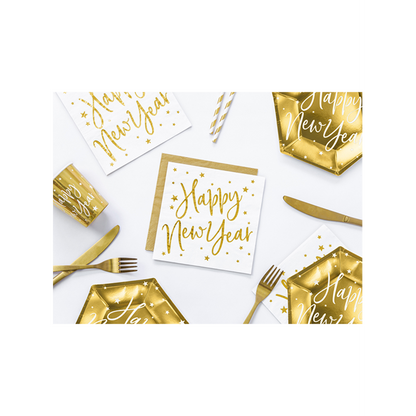 20 servetten trend - 33cm - metallic goud