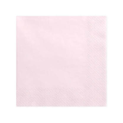 20 serviettes 3 plis - rose clair - Ø 33cm