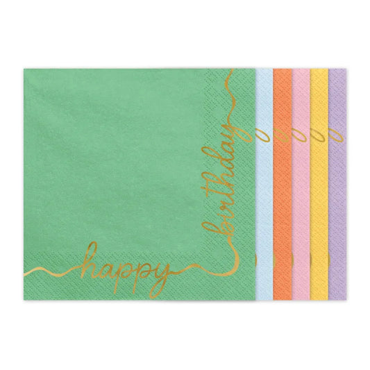 12 serviettes - Ø 33cm - Happy Birthday Mix