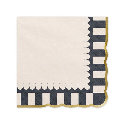 12 serviettes - 33 cm - Bordure dorée
