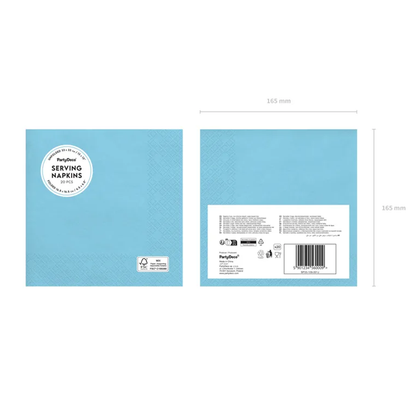 20 serviettes - bleu clair