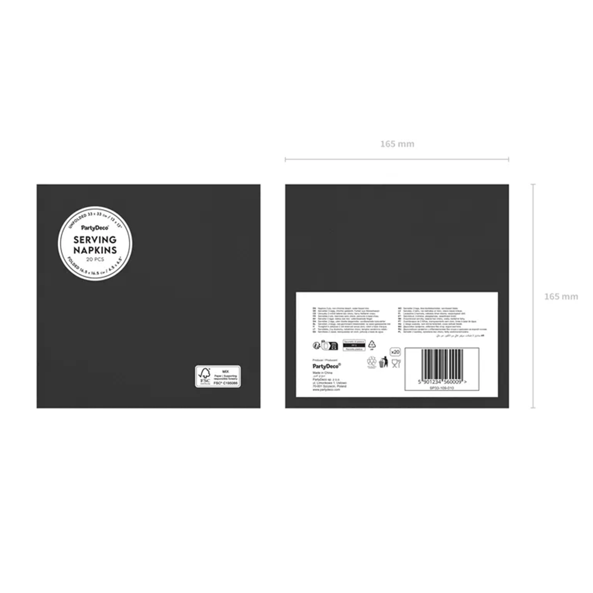 20 serviettes - noires