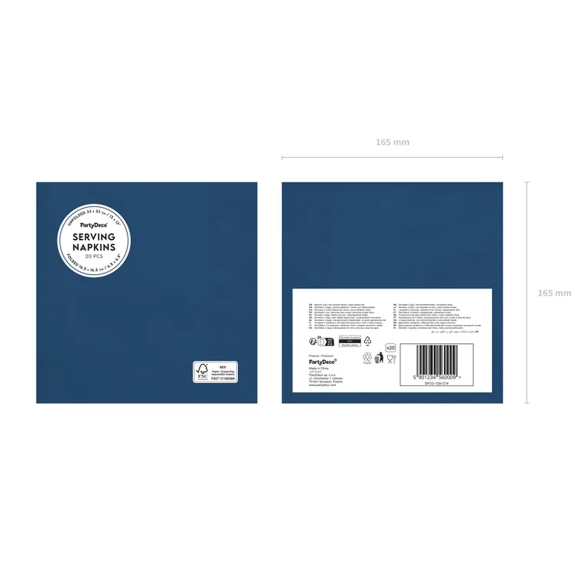 20 serviettes - Bleu foncé