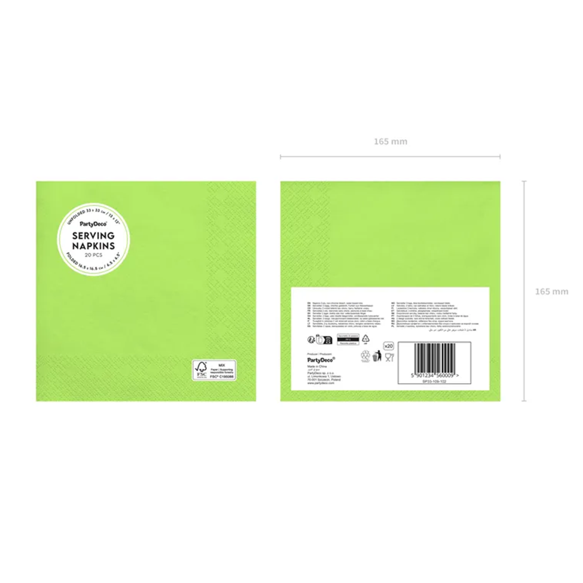 20 serviettes - Vert clair