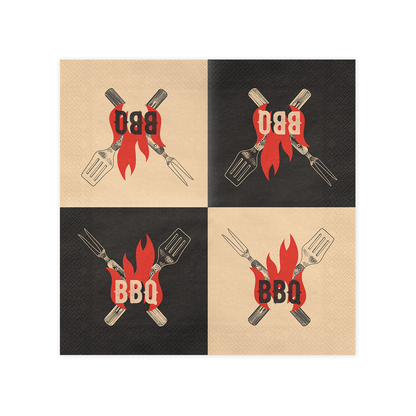 20 serviettes - BBQ - 33cm