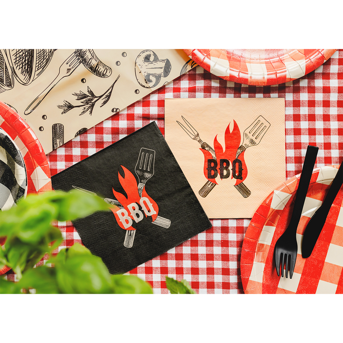 20 serviettes - BBQ - 33cm