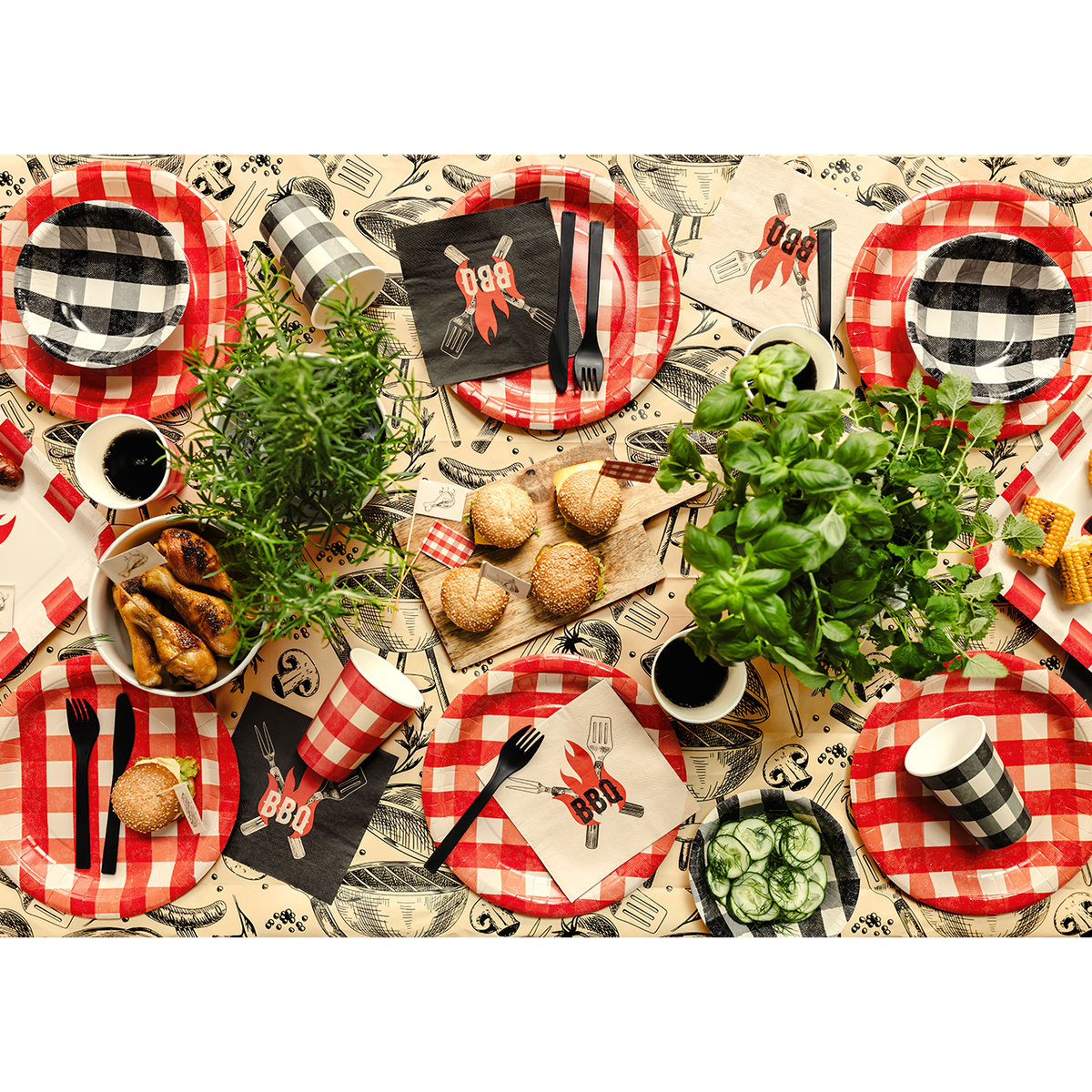 20 serviettes - BBQ - 33cm