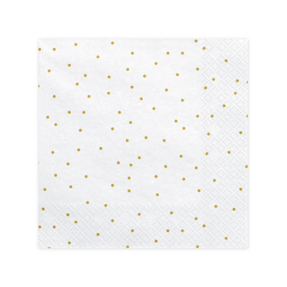 20 servetten Trend - 33 cm - wit met stippen