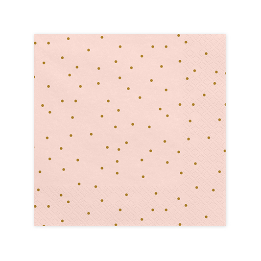 20 Serviettes tendance – 33 cm – Rose vif à pois