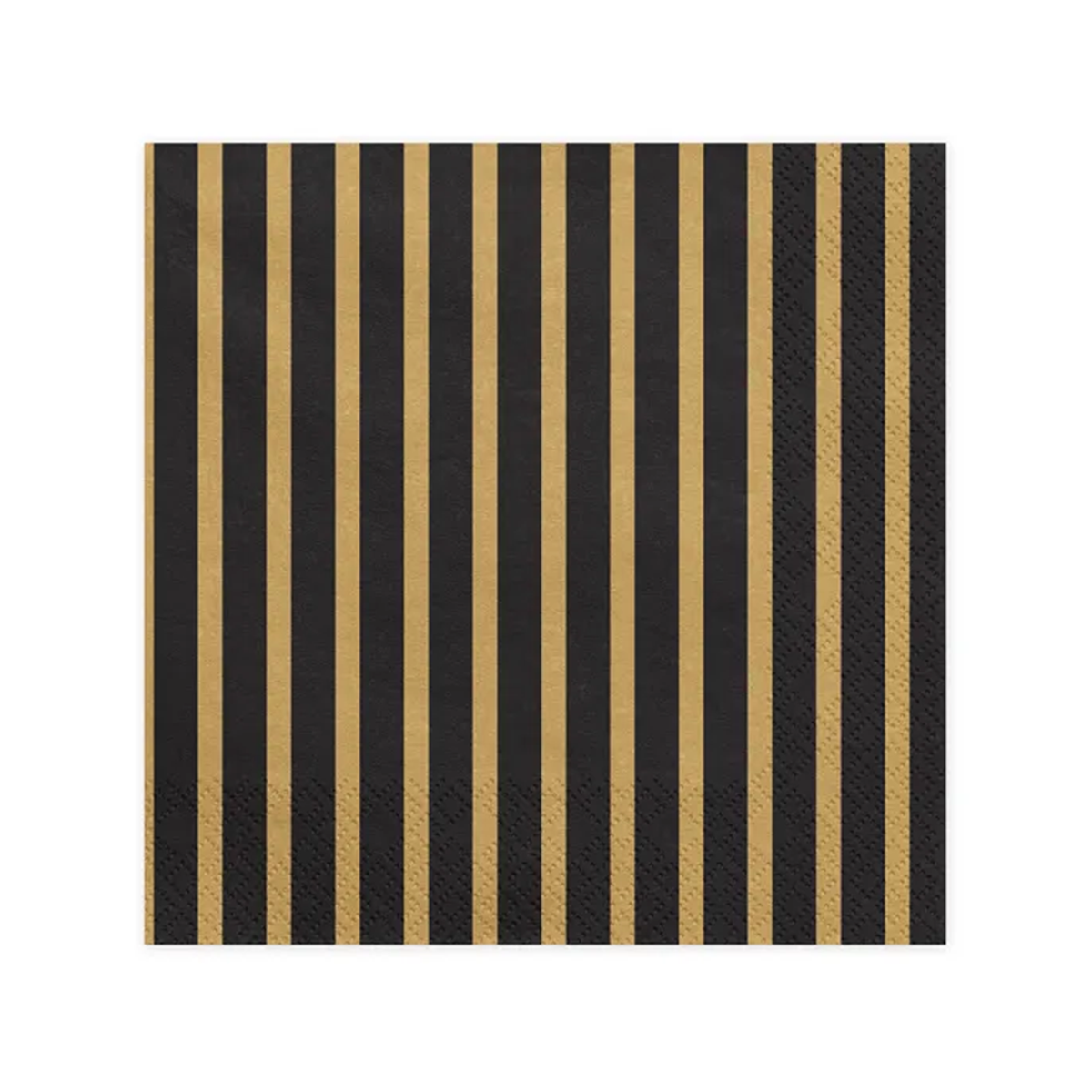 20 servetten - Gestreept - zwart & goud - Ø 33 cm