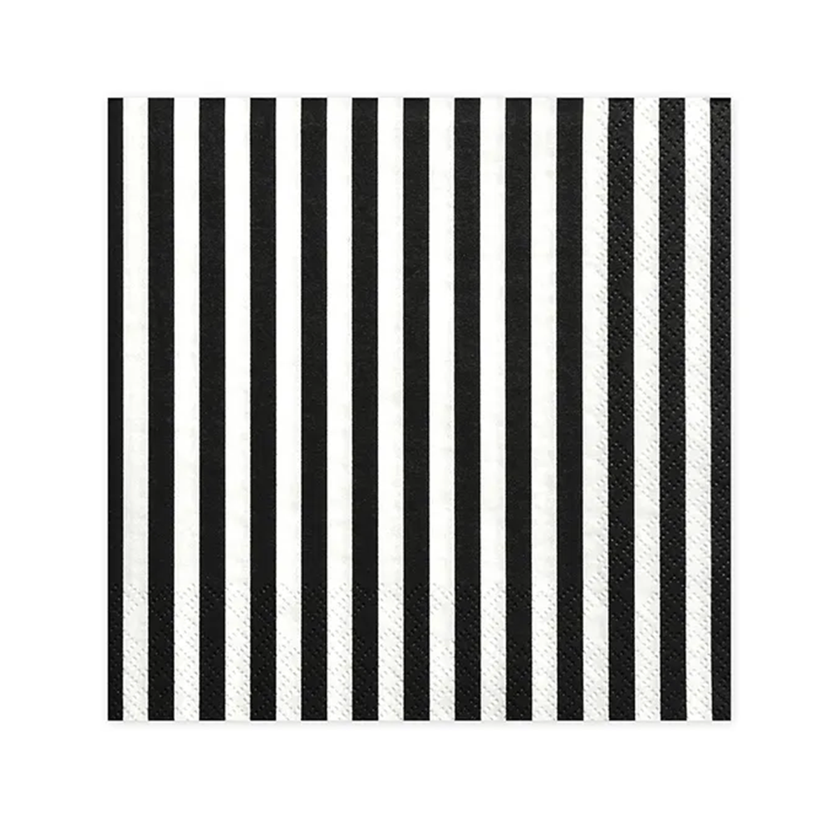 20 serviettes - rayées - noires - Ø 33cm