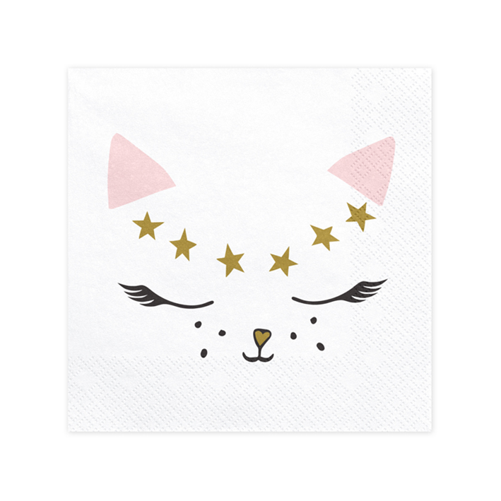 20 serviettes de table tendance - 33cm - Kitty