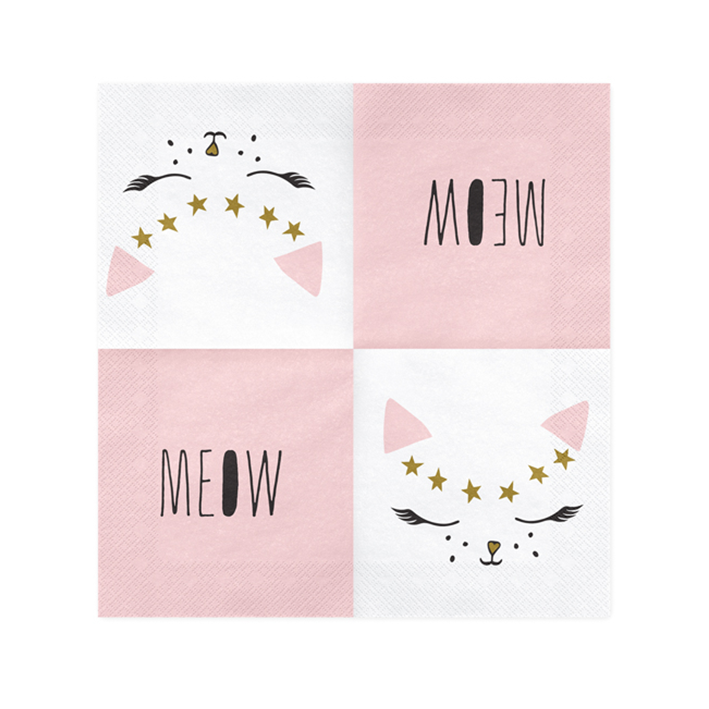 20 serviettes de table tendance - 33cm - Kitty