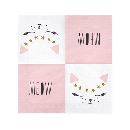 20 serviettes de table tendance - 33cm - Kitty