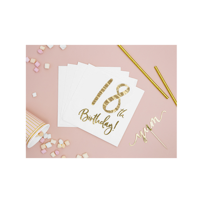 20 Serviettes Tendance - 33cm - 18ème Anniversaire