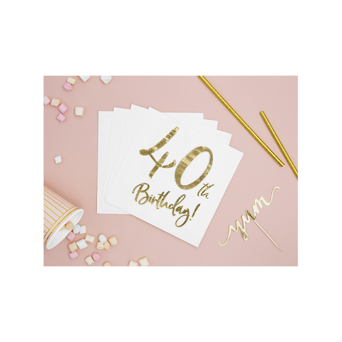 20 serviettes de table Trend - 33 cm - 40e anniversaire