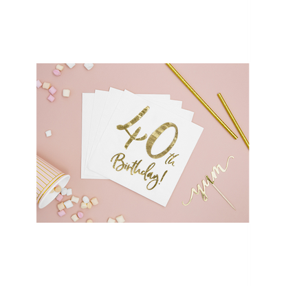 20 serviettes de table Trend - 33 cm - 40e anniversaire