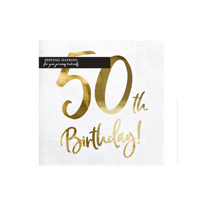 20 serviettes de table Trend - 33 cm - 50e anniversaire