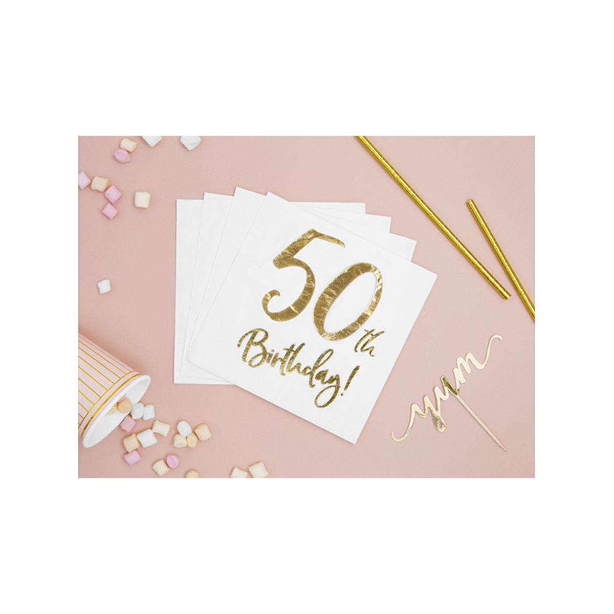 20 serviettes de table Trend - 33 cm - 50e anniversaire