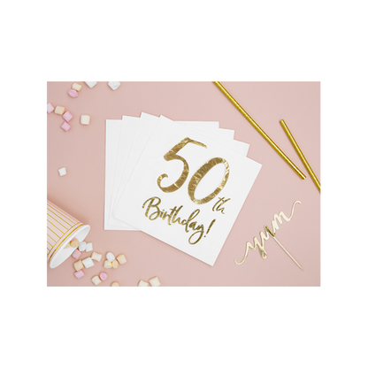 20 serviettes de table Trend - 33 cm - 50e anniversaire