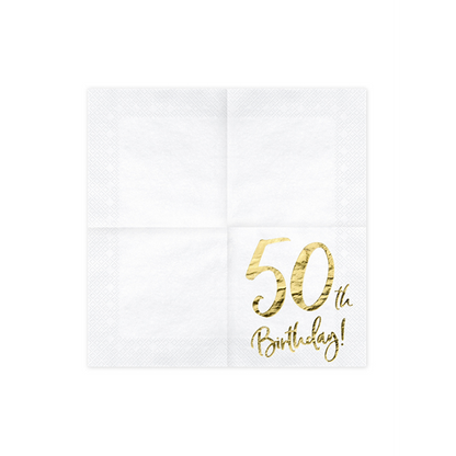 20 serviettes de table Trend - 33 cm - 50e anniversaire