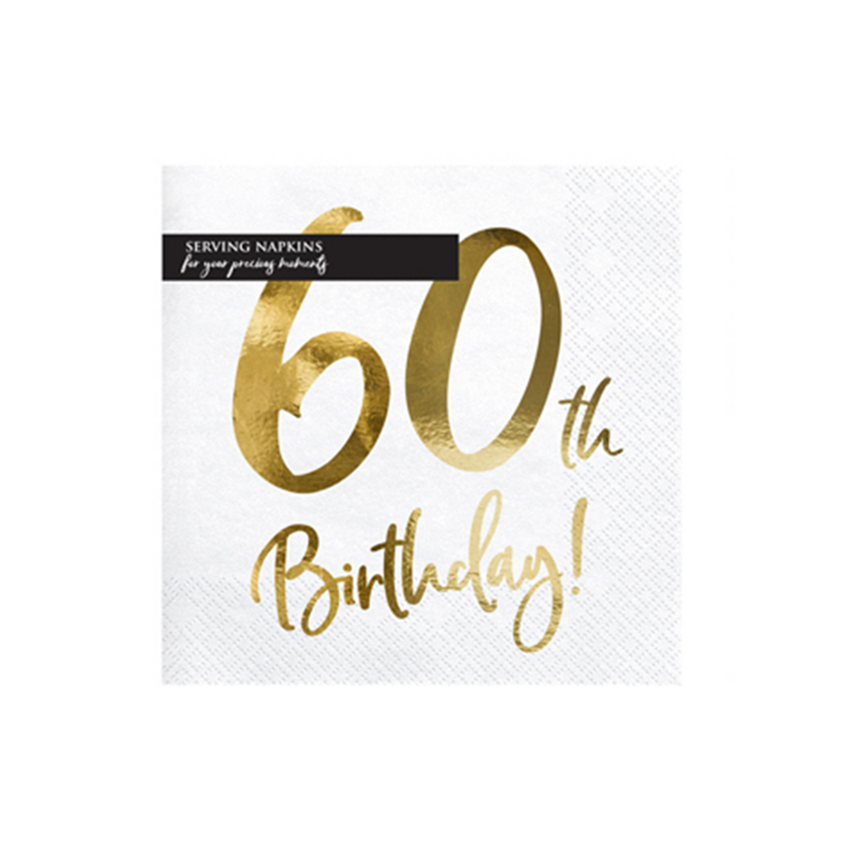 20 serviettes tendance - 33 cm - 60e anniversaire