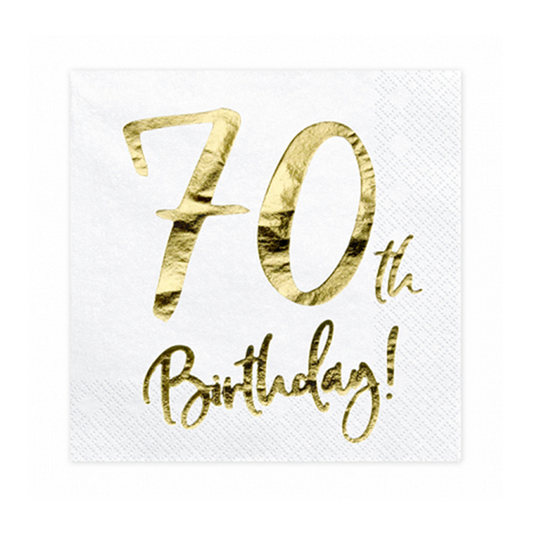 20 serviettes tendance - 33cm - 70e anniversaire
