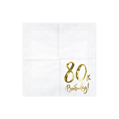 20 Servetten Trend - 33cm - 80e Verjaardag