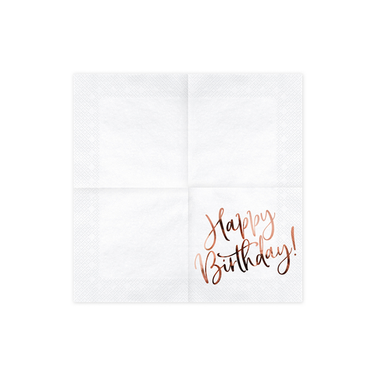 20 serviettes tendance - 33cm - Happy Birthday Or Rose