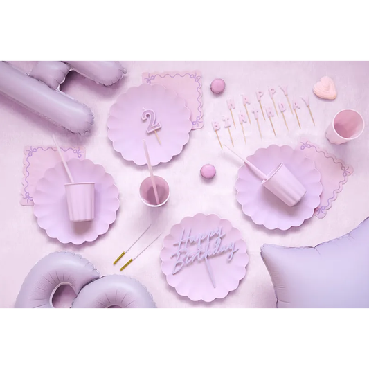 12 serviettes - 33cm - Mauve à volants