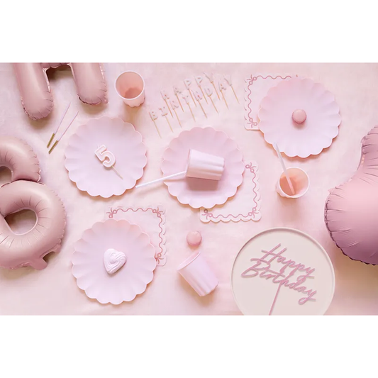 12 serviettes – 33 cm – Rose à volants