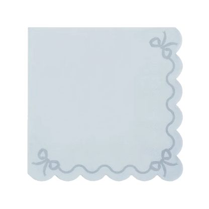 12 serviettes - 33cm - Bleu à volants