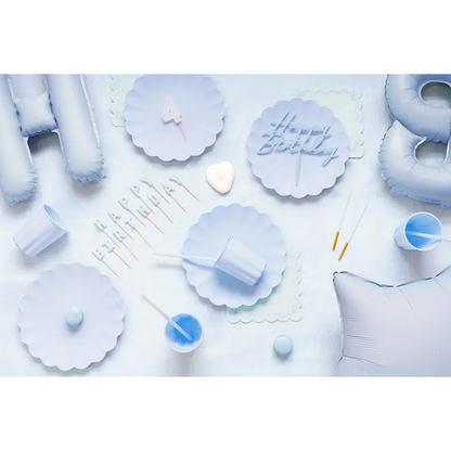 12 serviettes - 33cm - Bleu à volants