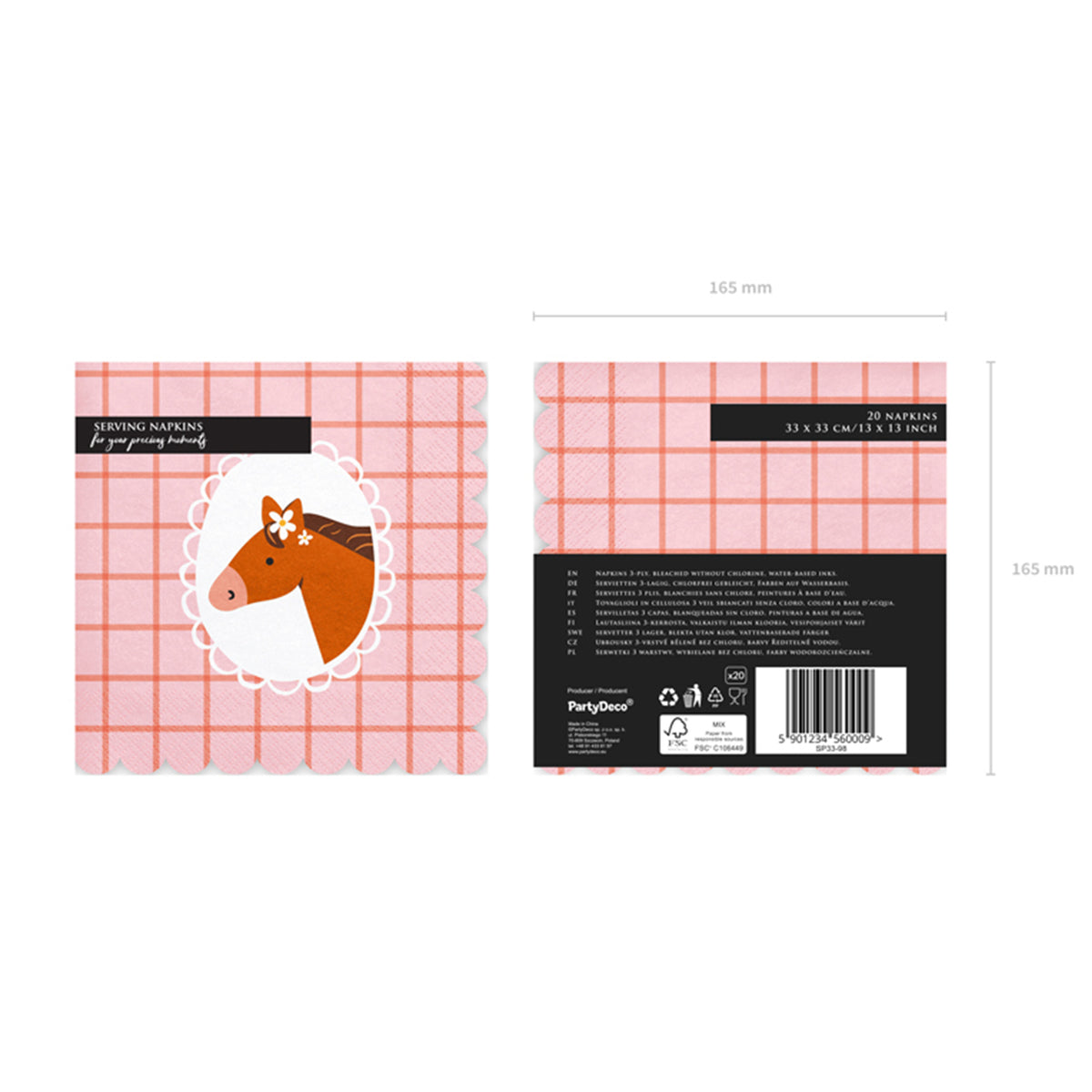 12 serviettes Trend - 33 cm - Cheval