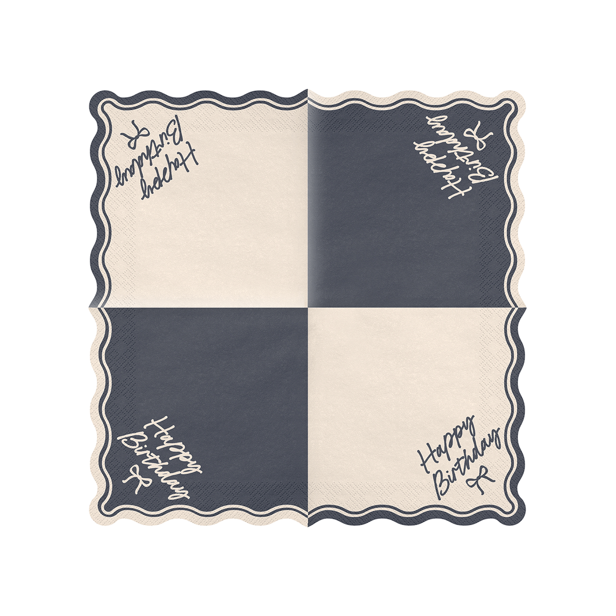 12 serviettes – Nœud Happy Birthday