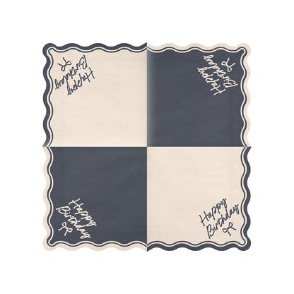 12 serviettes – Nœud Happy Birthday