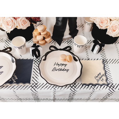 12 serviettes – Nœud Happy Birthday