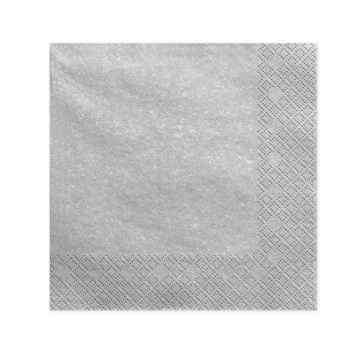 20 serviettes trois plis - Ø 40cm, aspect métallisé argenté