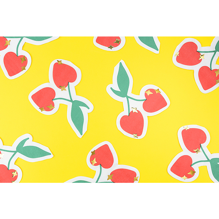 20 serviettes tendance - 16 cm - Sweet Cherries