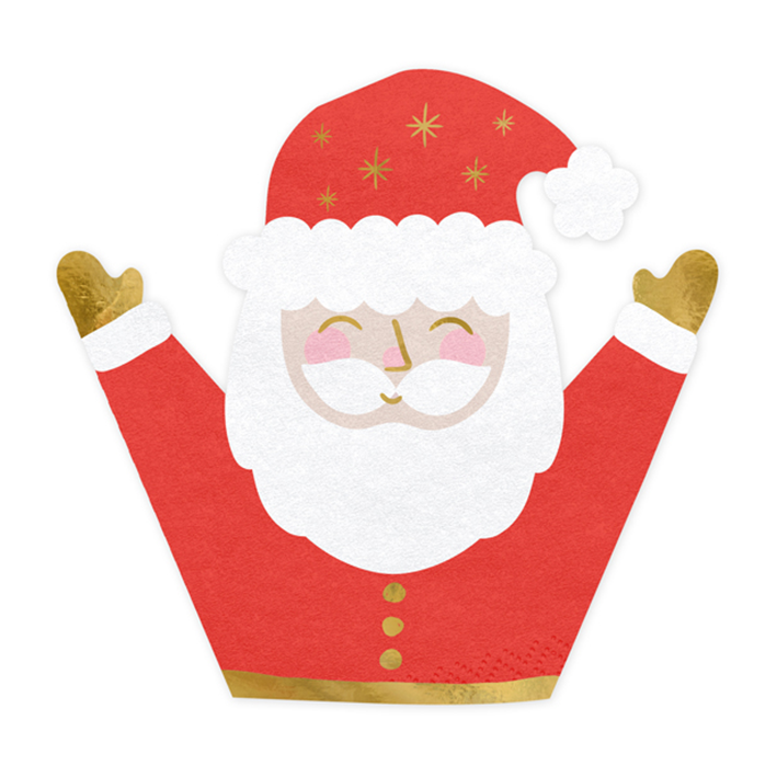 20 serviettes de table tendance – 16 cm – Père Noël