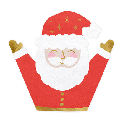 20 serviettes de table tendance – 16 cm – Père Noël